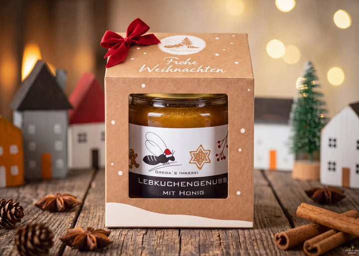 Honig-Geschenkbox für ein Honigglas