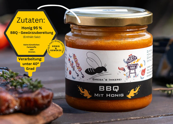 BBQ mit Honig beim Grillen