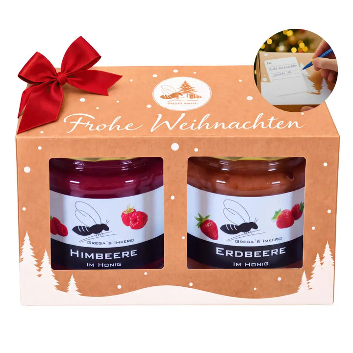 2er Weihnachts-Geschenkbox mit Frohe Weihnachten