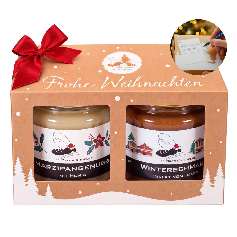 2er Weihnachts-Geschenkbox mit Frohe Weihnachten