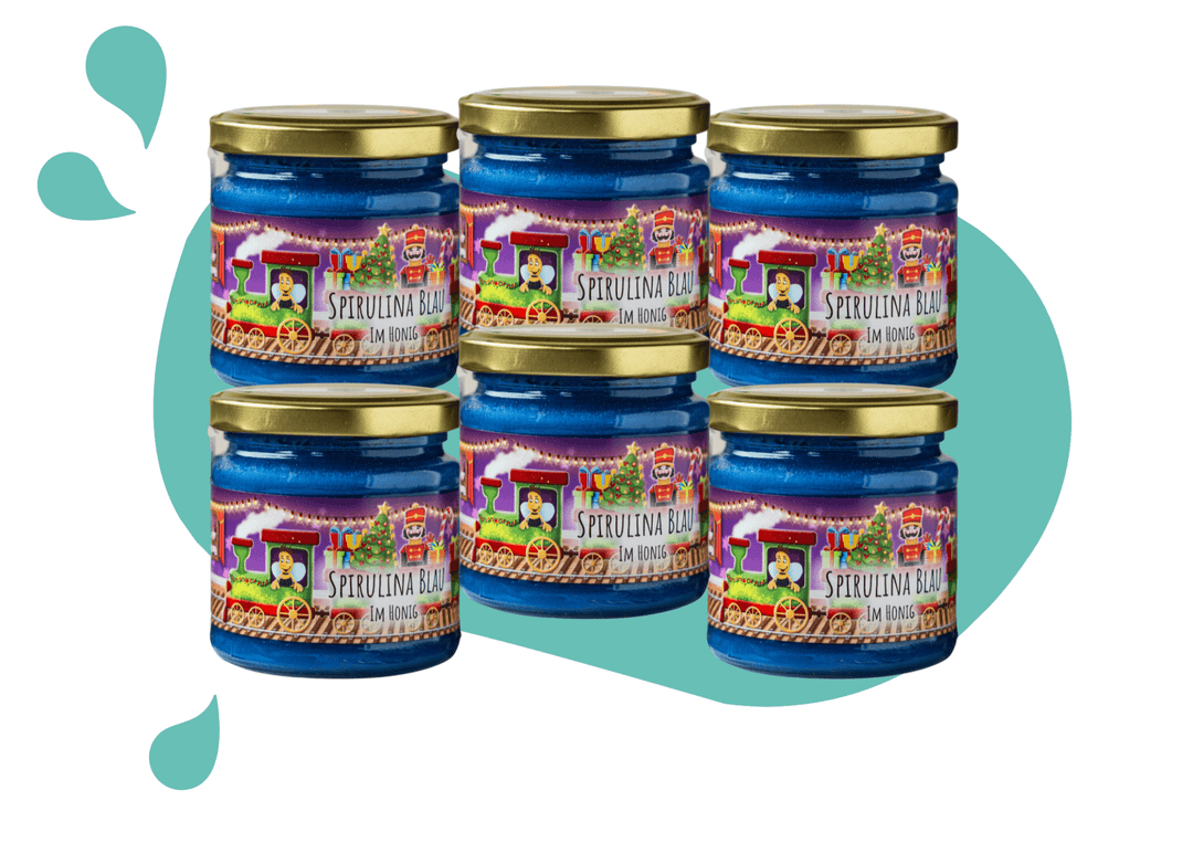 6er Vorteilsset Spirulina Blau Honig für Kinder