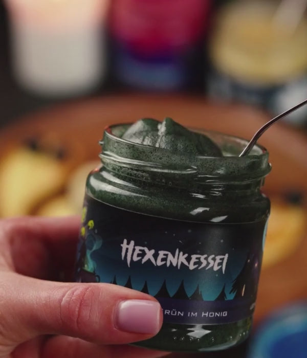 Grüner Honig mit Spirulina Grün von Grega´s Imkerei