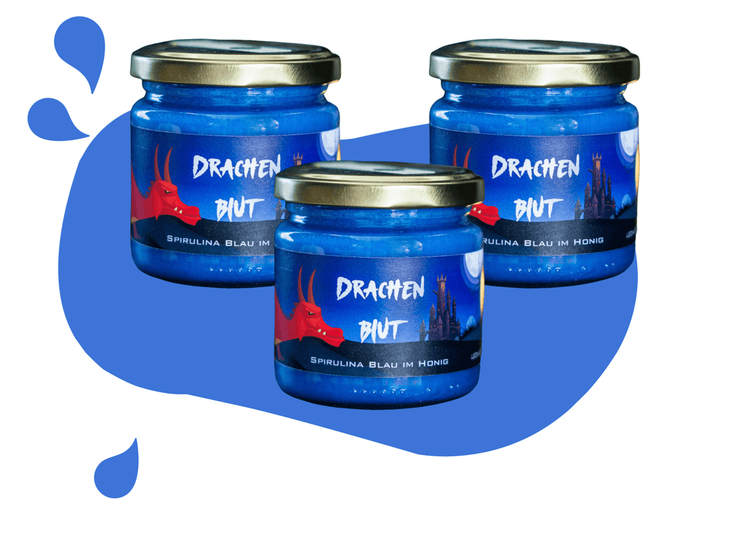 Drachenblut Spirulina Blau im Honig 3er Vorteilsset